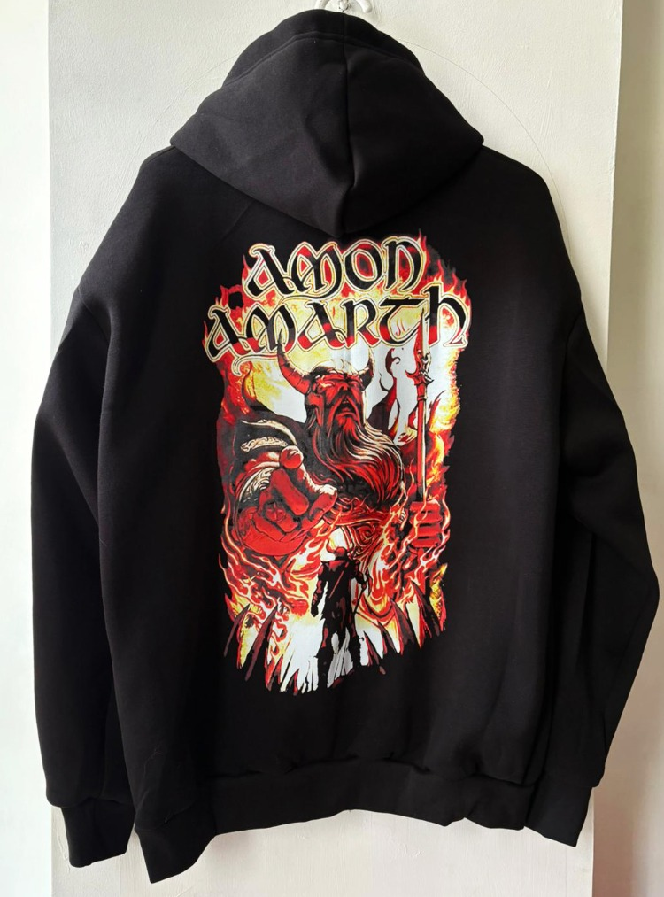 Amon Ammarth - Oden Wants You - Zipper Hoodie with Front - Back - Arm Print - Image 3