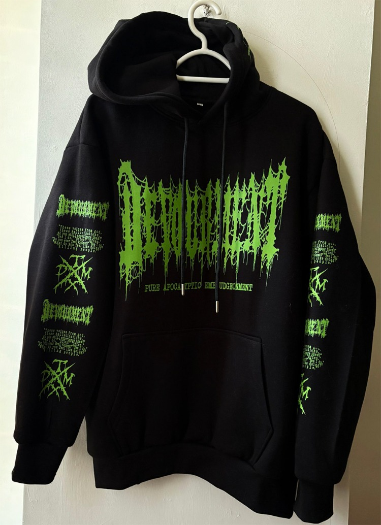 Devourment- TXDM (Green Print) - Hoodie with Front - Back - Arm - Hood Print