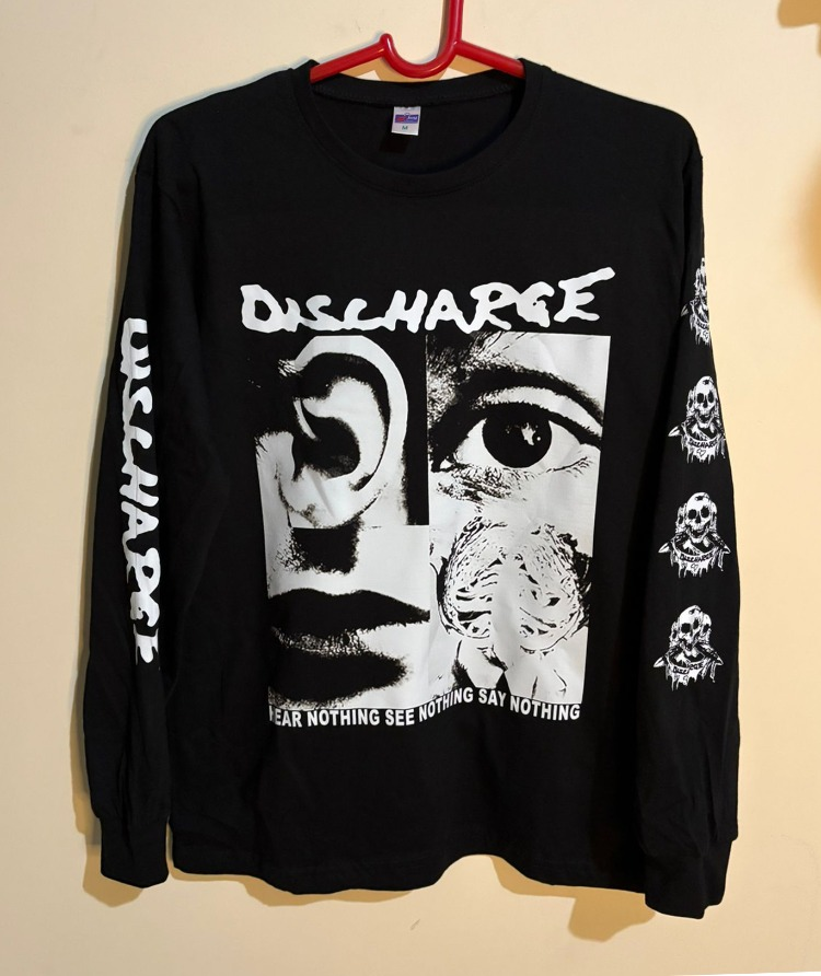 Discharge - Hear Nothing See Nothing - LongSleeve Tshirt with back print