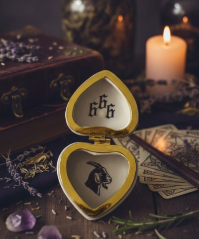 Goat & 666 Small Storage Box - Trinket Box for Jewelry or Guitar Picks - Gothic Gift