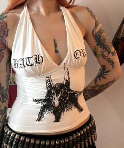 Bathory - White Halter Neck Top